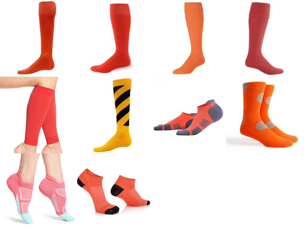 orange athletic socks